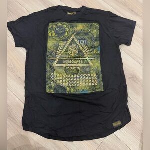Black and Gold and Green Graphic Tee